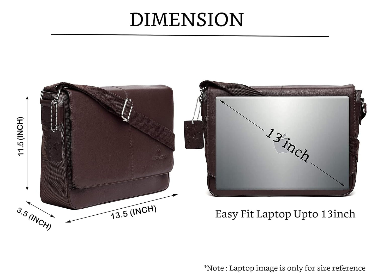 WildHorn Leather Messenger Bag for Men | Office & Laptop Bag 13.5"