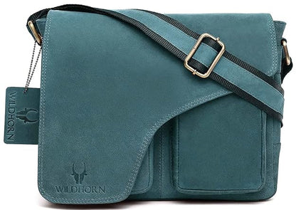 Genuine Leather Messenger Bag | Men | Flap Closure | Laptop & Office