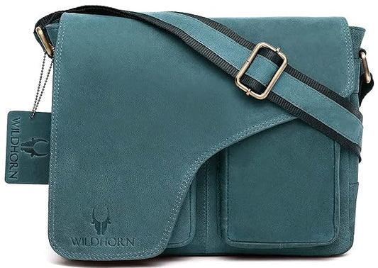 Genuine Leather Messenger Bag | Men | Flap Closure | Laptop & Office