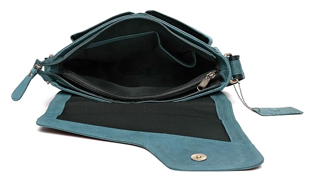 Genuine Leather Messenger Bag | Men | Flap Closure | Laptop & Office