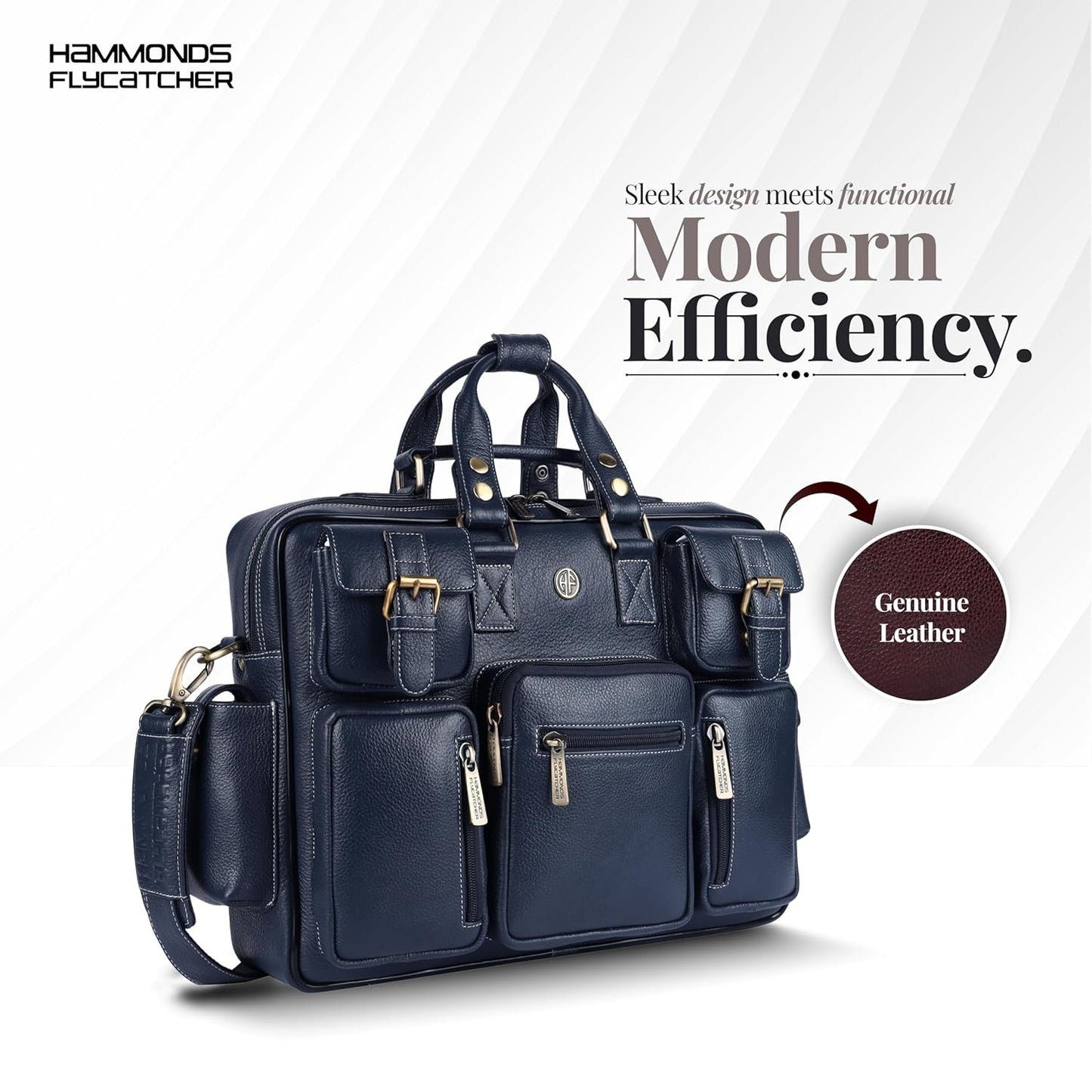 Genuine Leather Executive Office Bag | 15.6" Laptop Briefcase for Men