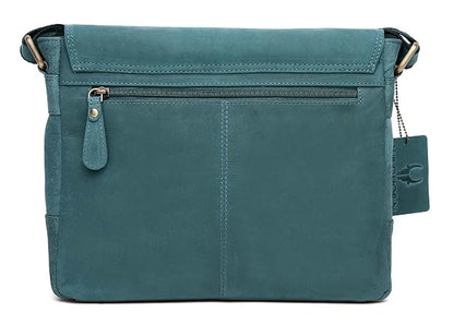 Genuine Leather Messenger Bag | Men | Flap Closure | Laptop & Office
