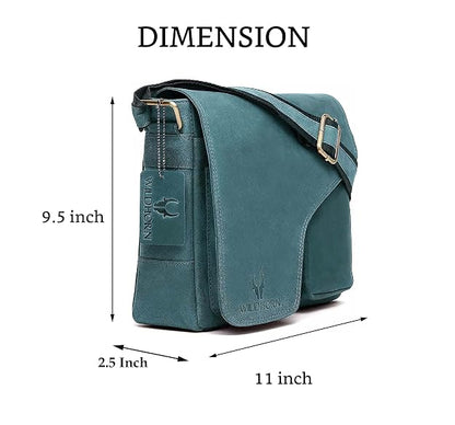 Genuine Leather Messenger Bag | Men | Flap Closure | Laptop & Office