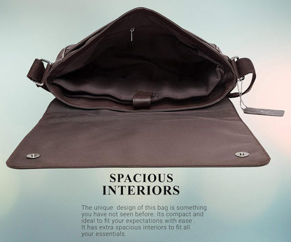 WildHorn Leather Messenger Bag for Men | Office & Laptop Bag 13.5"