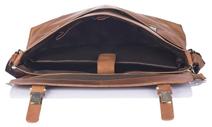 WildHorn Full Grain Leather Laptop Messenger Bag 15" | Office & Travel Bag for Men