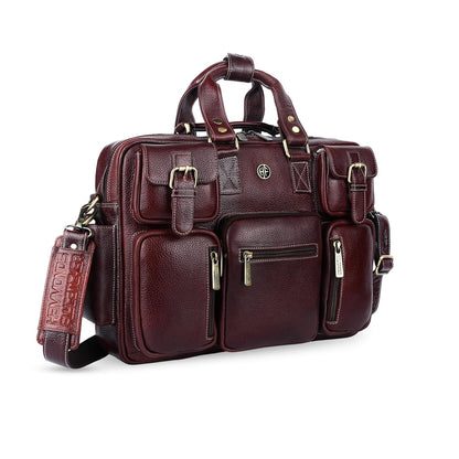 Genuine Leather Executive Office Bag | 15.6" Laptop Briefcase for Men