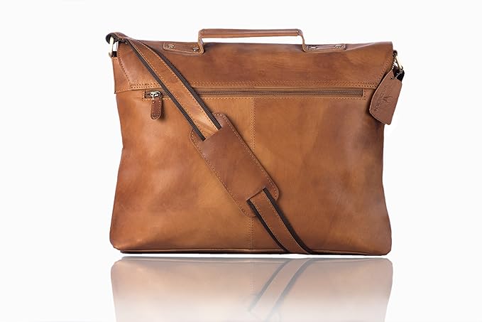 WildHorn Full Grain Leather Laptop Messenger Bag 15" | Office & Travel Bag for Men