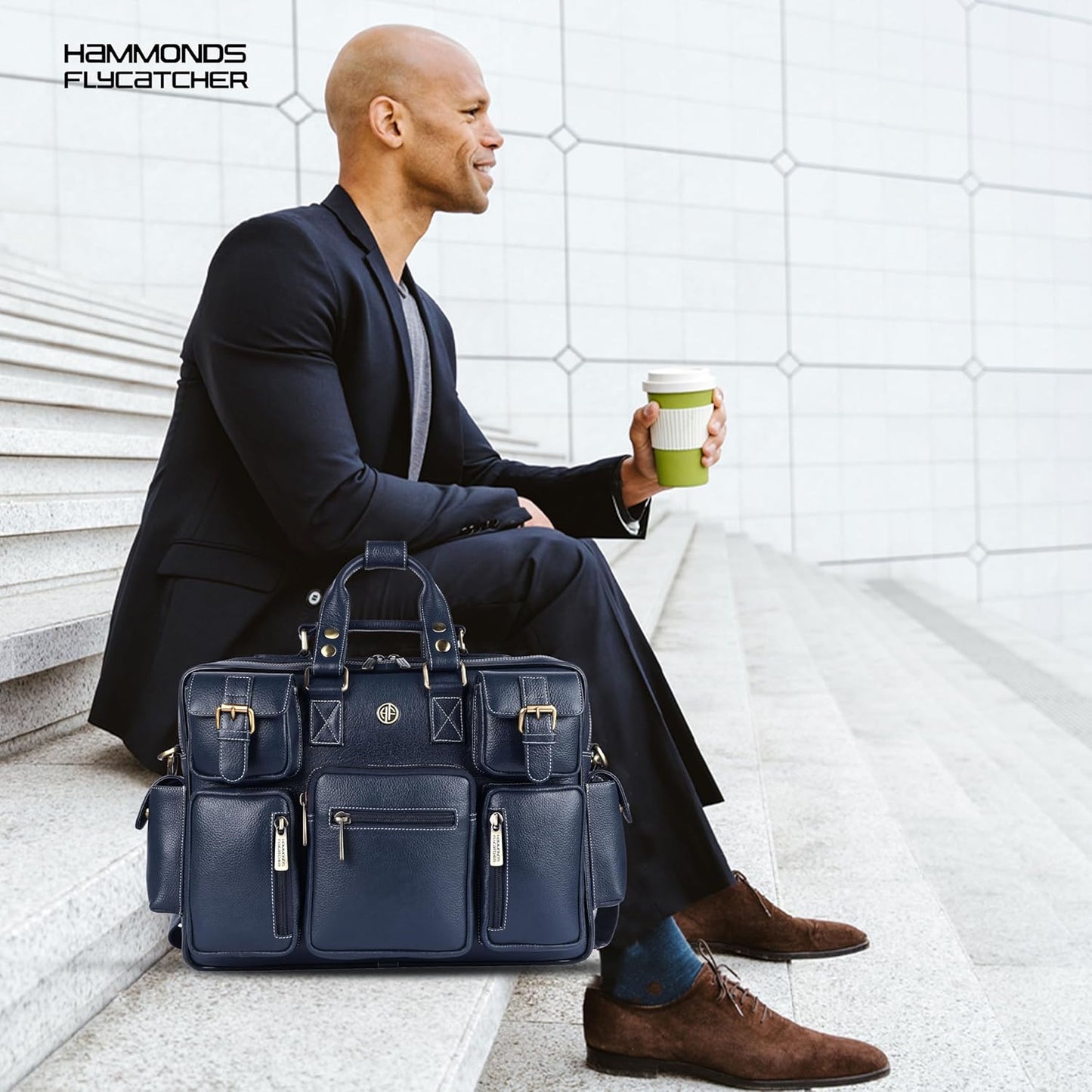 Genuine Leather Executive Office Bag | 15.6" Laptop Briefcase for Men