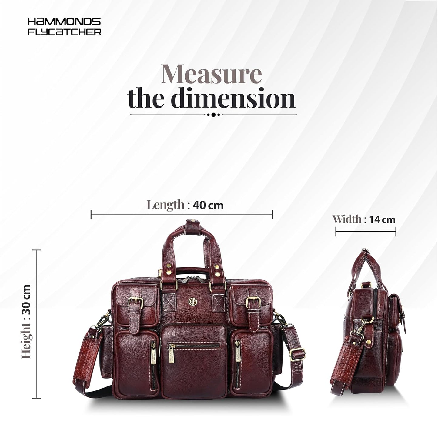 Genuine Leather Executive Office Bag | 15.6" Laptop Briefcase for Men
