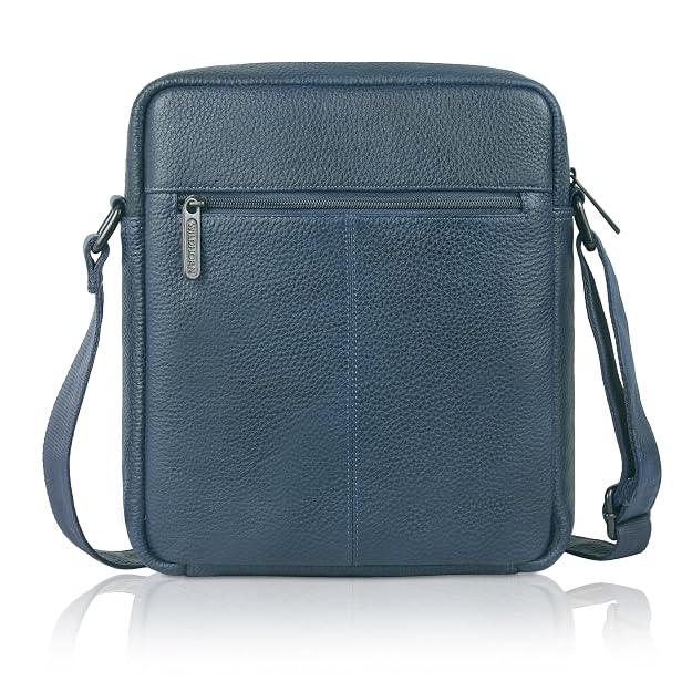 Genuine Leather Crossbody Messenger Sling Bag | Men | 6 Pockets | Tablet Fit