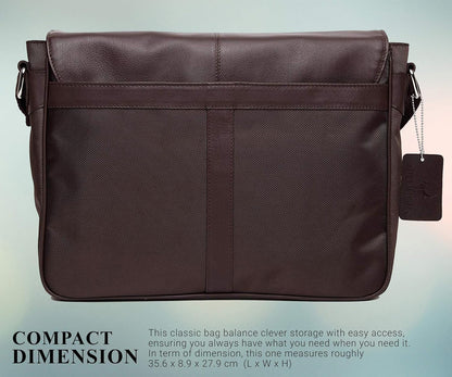 WildHorn Leather Messenger Bag for Men | Office & Laptop Bag 13.5"