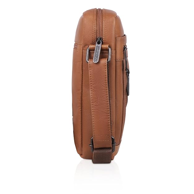 WildHorn genuine leather crossbody messenger bag men tan vintage lifestyle crossbody wear — bags.mu Mauritius