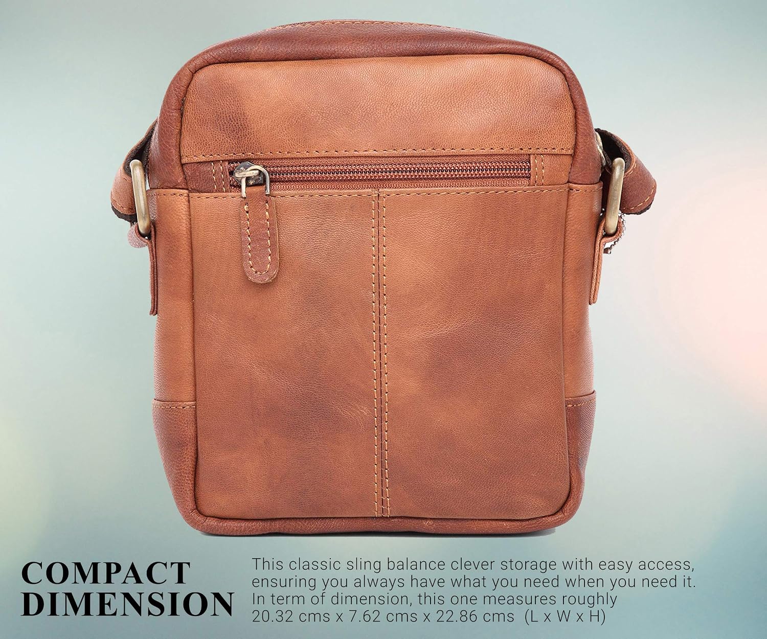 WildHorn genuine leather mini sling bag men tan vintage premium quality leather — bags.mu Mauritius