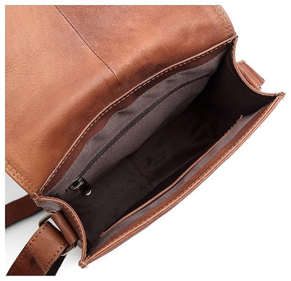 genuine leather sling bag men brown tan lifestyle carry Mauritius bags.mu