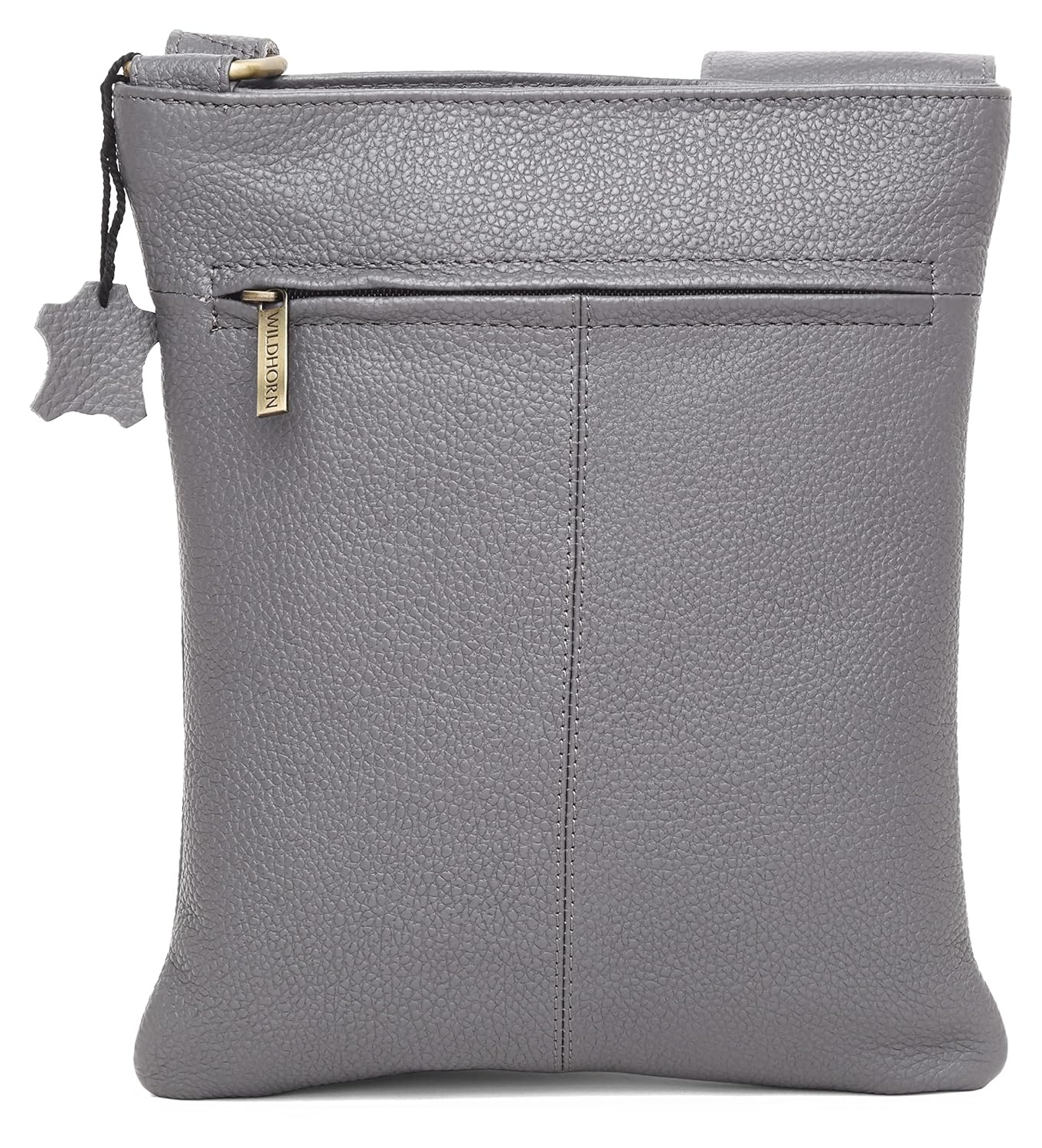 Genuine leather sling bag men grey capacity iPad tablet phone notebook — bags.mu Mauritius