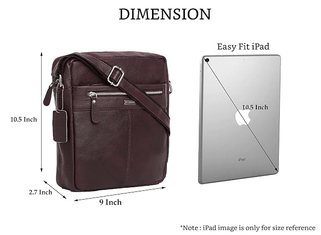 WildHorn genuine leather sling messenger bag men brown lifestyle crossbody wear — bags.mu Mauritius