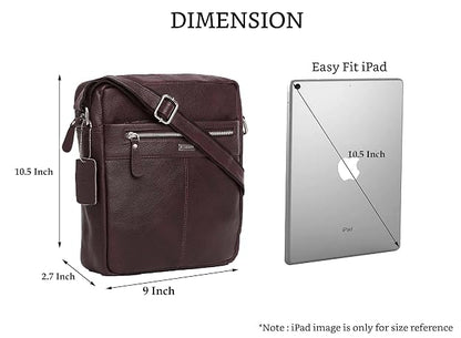 WildHorn genuine leather sling messenger bag men brown lifestyle crossbody wear — bags.mu Mauritius
