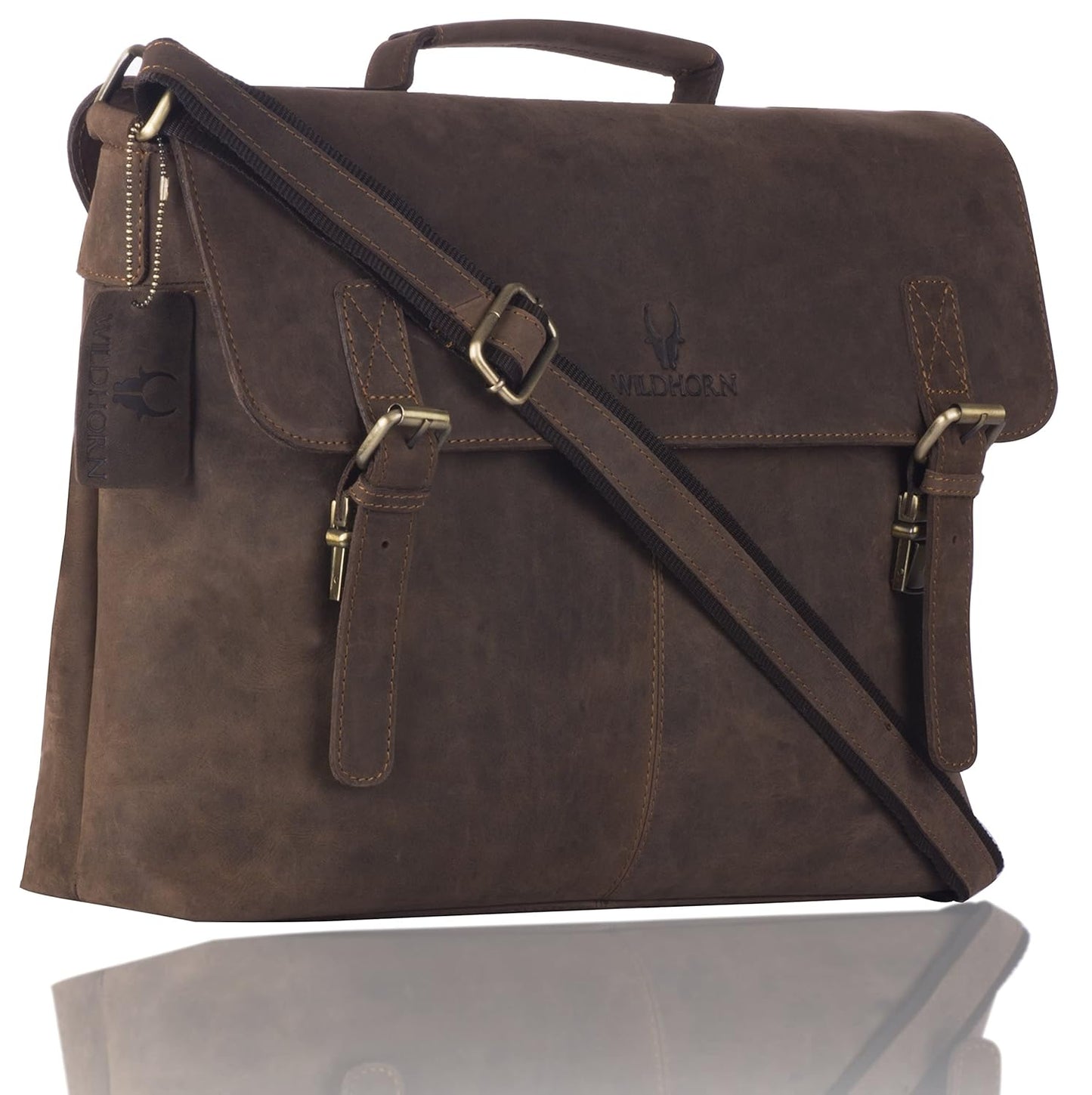WildHorn leather laptop bag for men - back view - bags.mu Mauritius