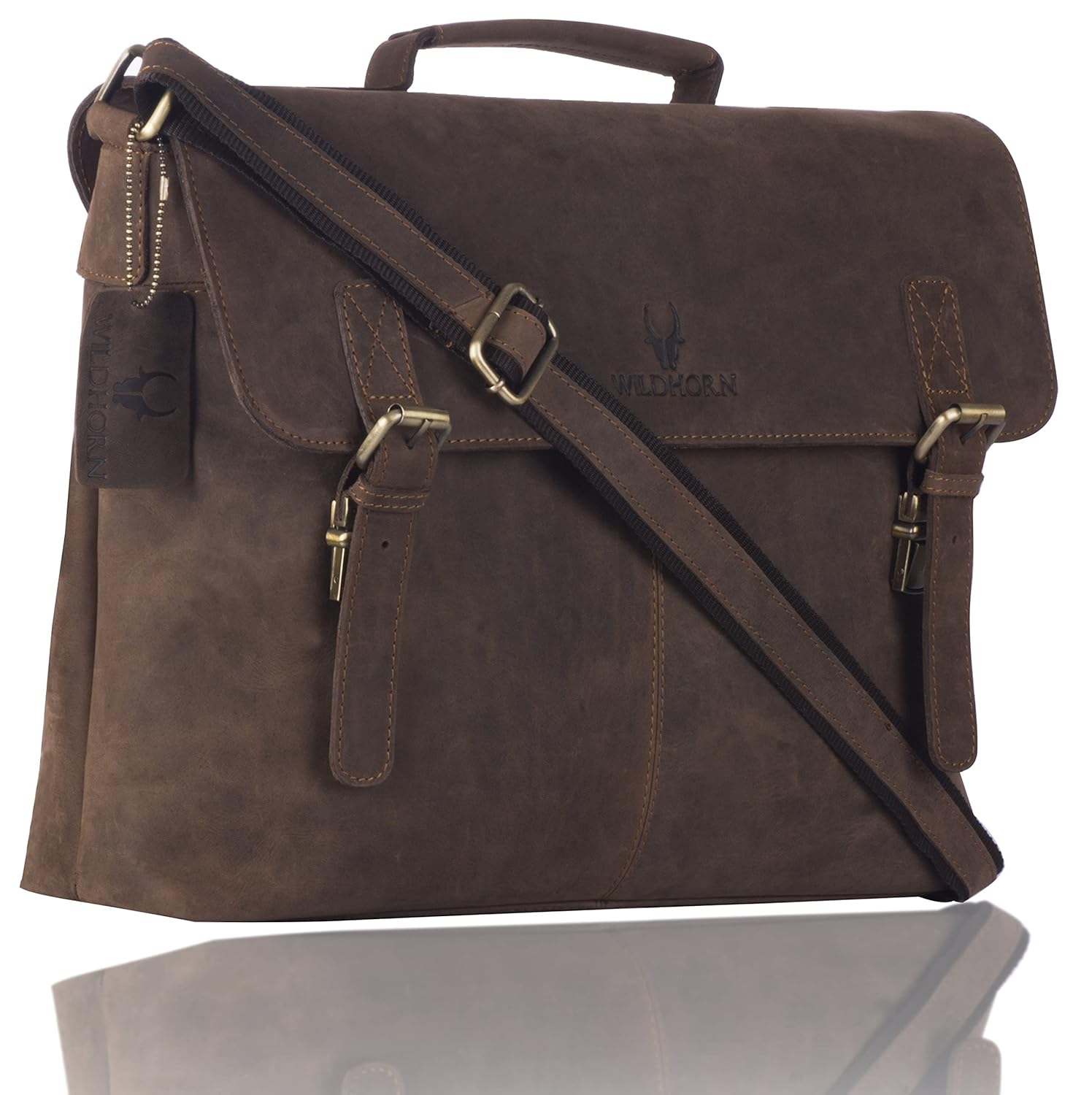 WildHorn leather laptop bag for men - back view - bags.mu Mauritius