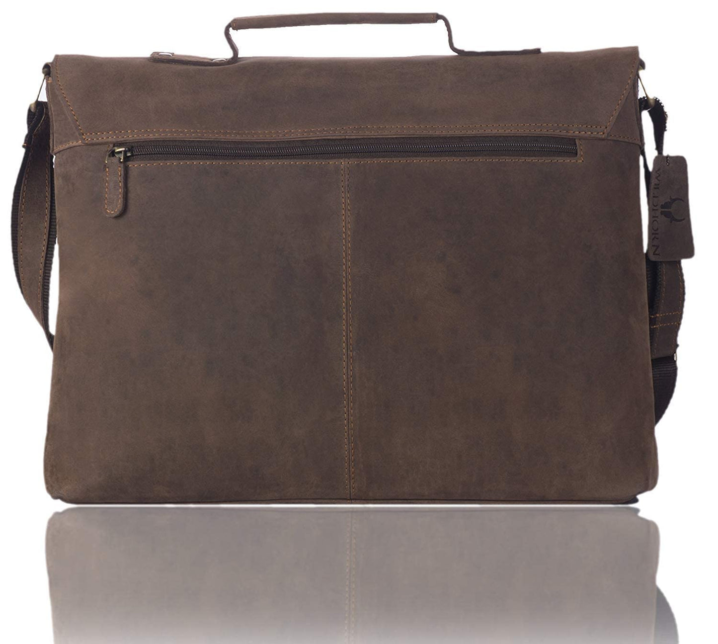 WildHorn genuine leather laptop bag being carried by a man - lifestyle shot - bags.mu Mauritius