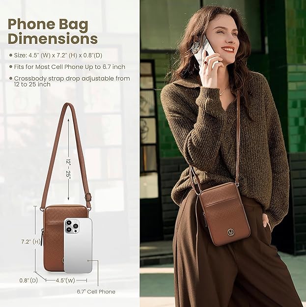 WildHorn Leather Mobile Pouch Walnut – Slim Side Profile View